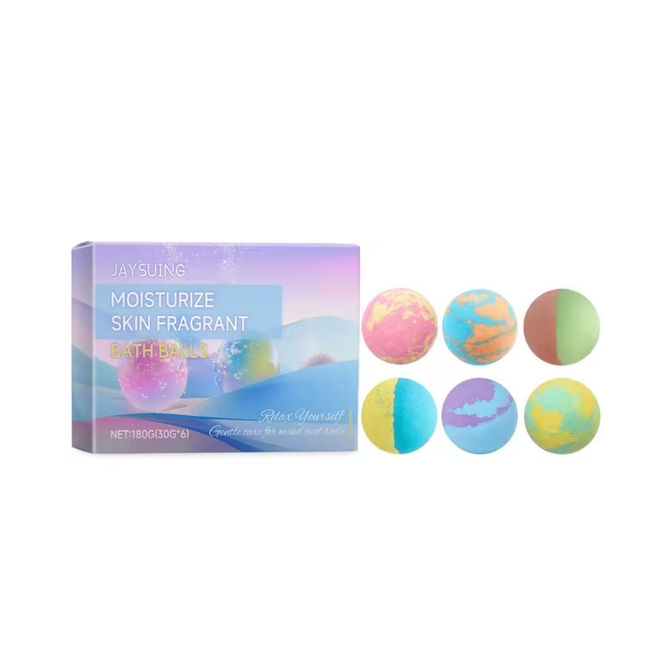 6-Piece Colorful Bath Bomb Set – Fizzy, Relaxing Spa Experience