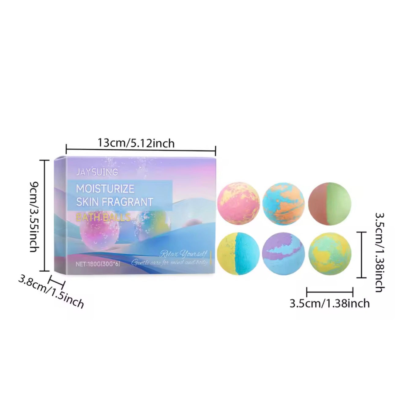 6-Piece Colorful Bath Bomb Set – Fizzy, Relaxing Spa Experience